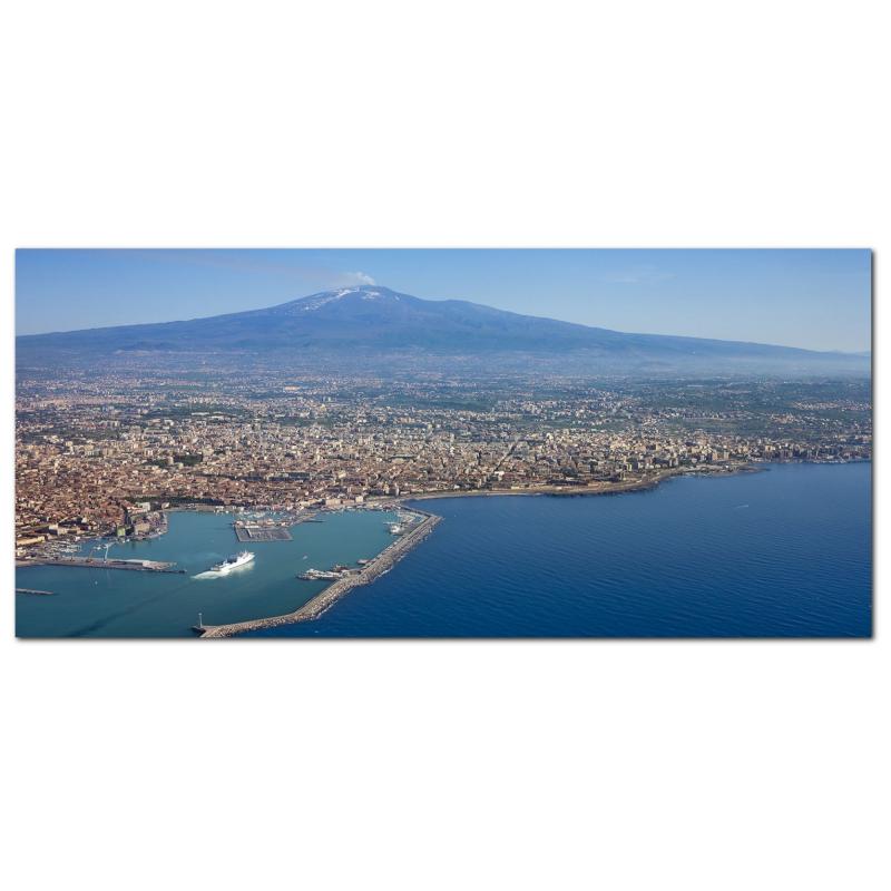 Lupia - Quadro moderno su Tela Canvas DEEP 65X143 cm, con paesaggi e localismi italiani, per casa, soggiorno, capezzale camera da letto, hotel, ufficio, CATANIA - PANORAMA ETNA                del brand Lupia, categoria: Arredo e decorazioni > Quadri e Tele > Quadri cittÃ  e Localismi, disponibile su Vorreishop.