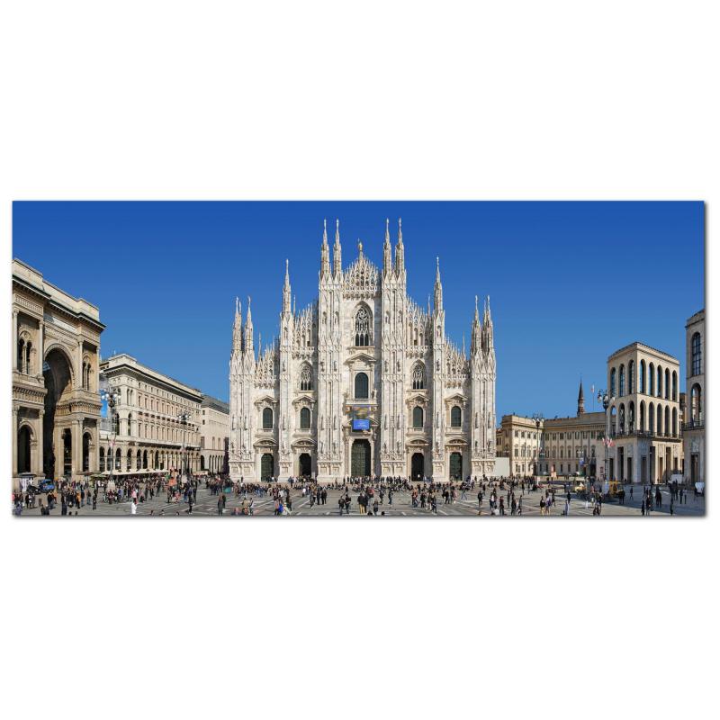 Lupia - Quadro moderno su Tela Canvas DEEP 65X143 cm, con paesaggi e localismi italiani, per casa, soggiorno, capezzale camera da letto, hotel, ufficio, MILANO - PANORAMA PIAZZA DUOMO         del brand Lupia, categoria: Arredo e decorazioni > Quadri e Tele > Quadri cittÃ  e Localismi, disponibile su Vorreishop.