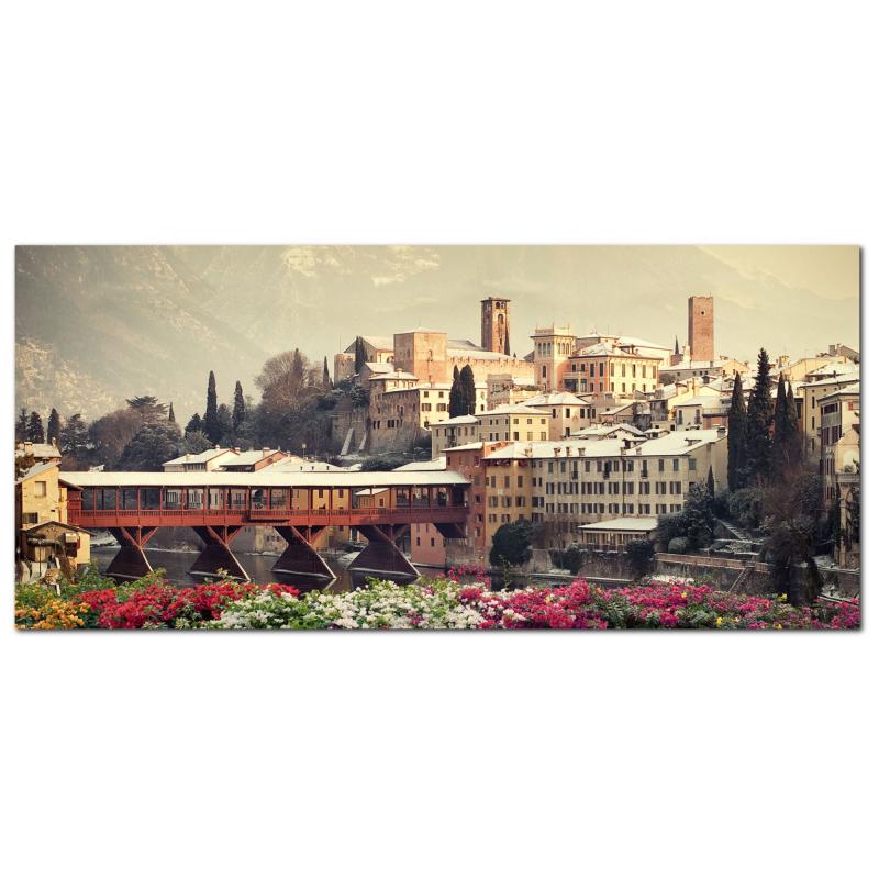 Lupia - Quadro moderno su Tela Canvas DEEP 65X143 cm, con paesaggi e localismi italiani, per casa, soggiorno, capezzale camera da letto, hotel, ufficio, VICENZA - DI GIORNO                    del brand Lupia, categoria: Arredo e decorazioni > Quadri e Tele > Quadri cittÃ  e Localismi, disponibile su Vorreishop.