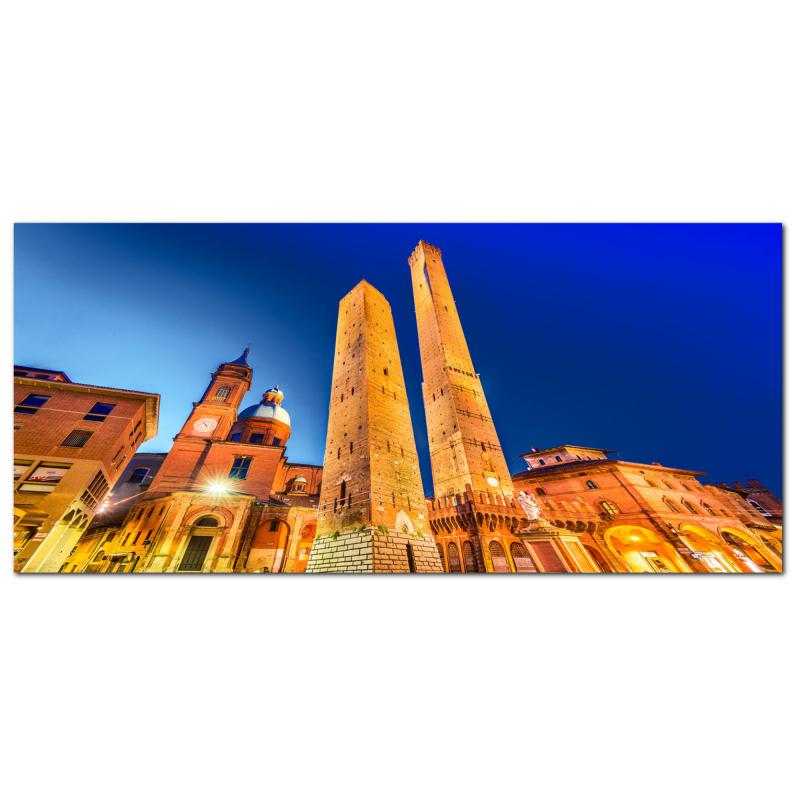 Lupia - Quadro moderno su Tela Canvas DEEP 65X143 cm, con paesaggi e localismi italiani, per casa, soggiorno, capezzale camera da letto, hotel, ufficio, BOLOGNA - PANORAMA NOTTE               del brand Lupia, categoria: Arredo e decorazioni > Quadri e Tele > Quadri cittÃ  e Localismi, disponibile su Vorreishop.