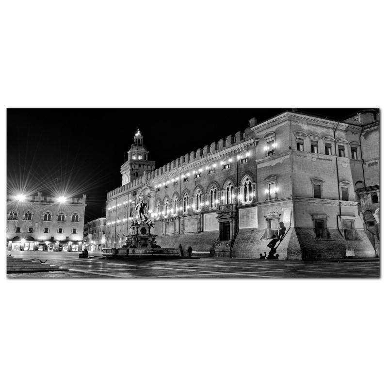 Lupia - Quadro moderno su Tela Canvas DEEP 65X143 cm, con paesaggi e localismi italiani, per casa, soggiorno, capezzale camera da letto, hotel, ufficio, BOLOGNA - PIAZZA DEL NETTUNO BLACK     del brand Lupia, categoria: Arredo e decorazioni > Quadri e Tele > Quadri cittÃ  e Localismi, disponibile su Vorreishop.