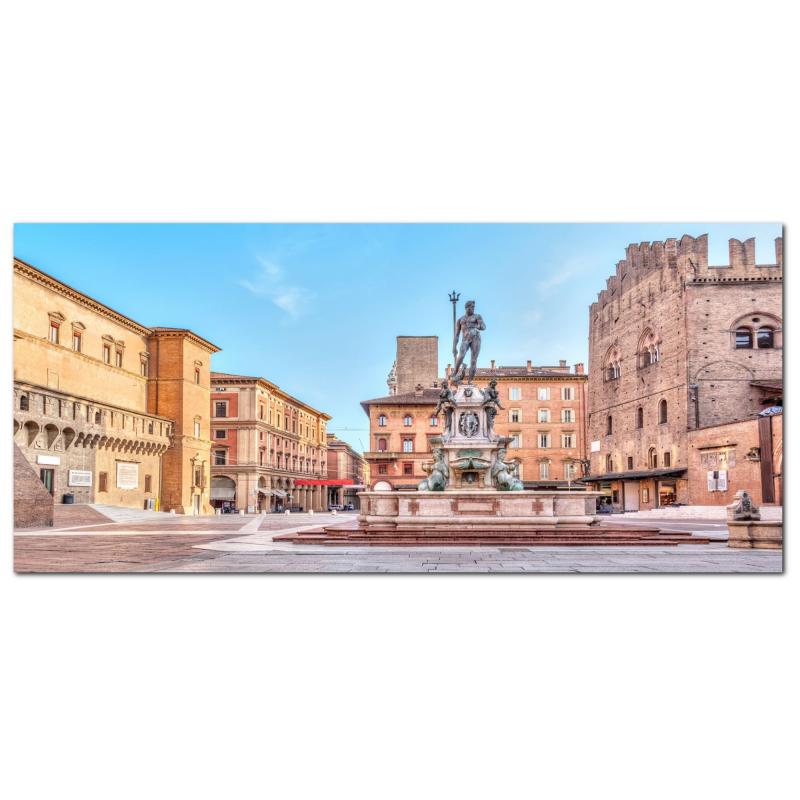 Lupia - Quadro moderno su Tela Canvas DEEP 65X143 cm, con paesaggi e localismi italiani, per casa, soggiorno, capezzale camera da letto, hotel, ufficio, BOLOGNA - PIAZZA NETTUNO GIORNO        del brand Lupia, categoria: Arredo e decorazioni > Quadri e Tele > Quadri cittÃ  e Localismi, disponibile su Vorreishop.
