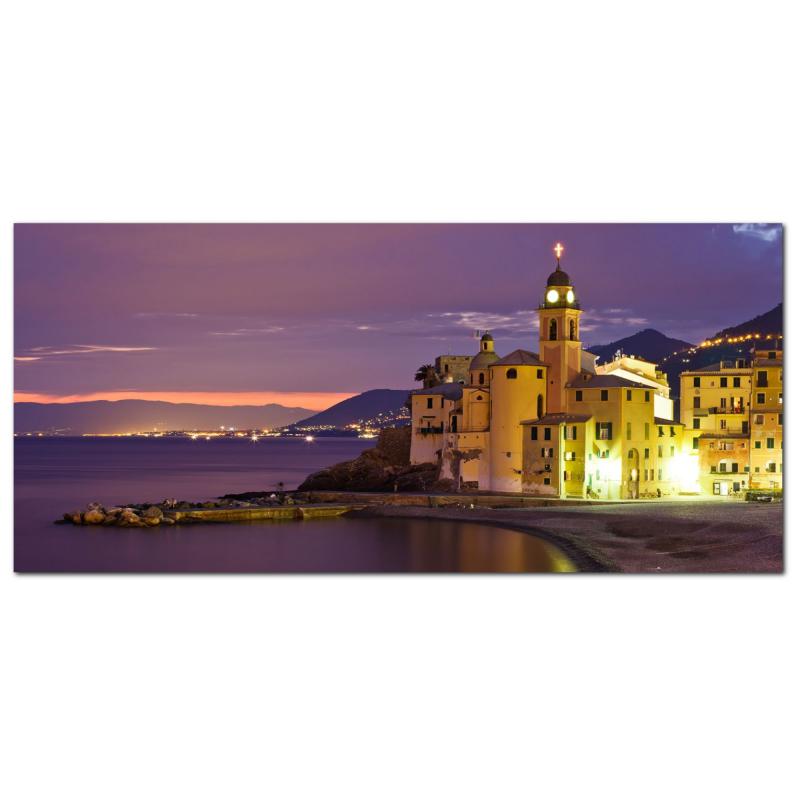 Lupia - Quadro moderno su Tela Canvas DEEP 65X143 cm, con paesaggi e localismi italiani, per casa, soggiorno, capezzale camera da letto, hotel, ufficio, GENOVA - BASILICA NOTTE                del brand Lupia, categoria: Arredo e decorazioni > Quadri e Tele > Quadri cittÃ  e Localismi, disponibile su Vorreishop.