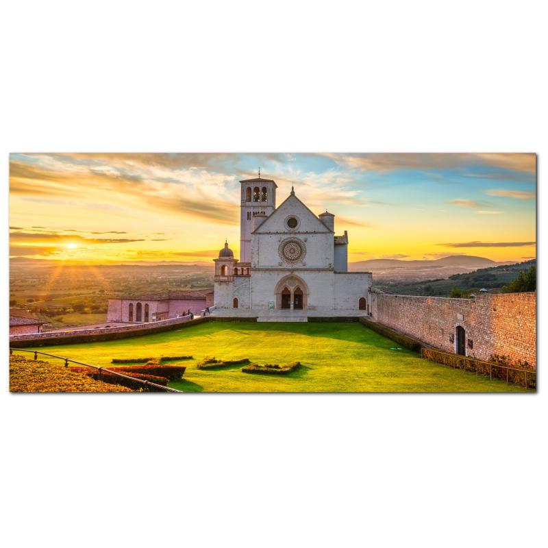 Lupia - Quadro moderno su Tela Canvas DEEP 65X143 cm, con paesaggi e localismi italiani, per casa, soggiorno, capezzale camera da letto, hotel, ufficio, PERUGIA - CHIESA SAN FRANCESCO GIORNO  del brand Lupia, categoria: Arredo e decorazioni > Quadri e Tele > Quadri cittÃ  e Localismi, disponibile su Vorreishop.