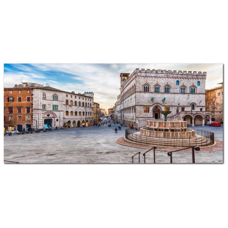 Lupia - Quadro moderno su Tela Canvas DEEP 65X143 cm, con paesaggi e localismi italiani, per casa, soggiorno, capezzale camera da letto, hotel, ufficio, PERUGIA - FONTANA MAGGIORE GIORNO      del brand Lupia, categoria: Arredo e decorazioni > Quadri e Tele > Quadri cittÃ  e Localismi, disponibile su Vorreishop.