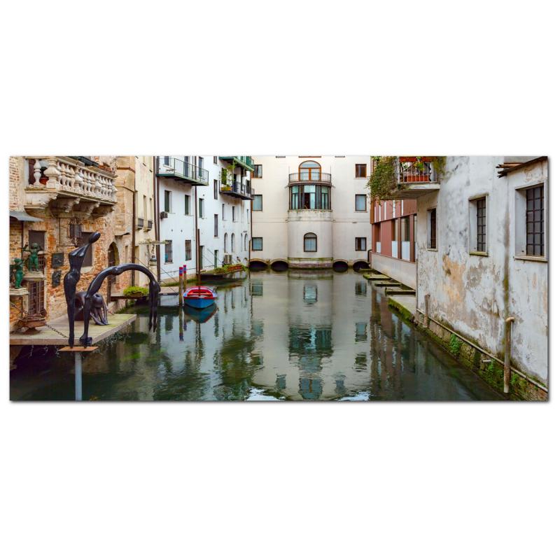 Lupia - Quadro moderno su Tela Canvas DEEP 65X143 cm, con paesaggi e localismi italiani, per casa, soggiorno, capezzale camera da letto, hotel, ufficio, TREVISO - SCORCIO CANALE BURANELLI     del brand Lupia, categoria: Arredo e decorazioni > Quadri e Tele > Quadri cittÃ  e Localismi, disponibile su Vorreishop.