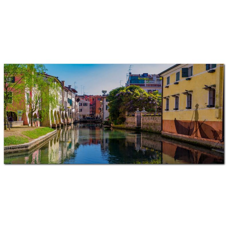 Lupia - Quadro moderno su Tela Canvas DEEP 65X143 cm, con paesaggi e localismi italiani, per casa, soggiorno, capezzale camera da letto, hotel, ufficio, TREVISO - CANALE BURANELLI             del brand Lupia, categoria: Arredo e decorazioni > Quadri e Tele > Quadri cittÃ  e Localismi, disponibile su Vorreishop.