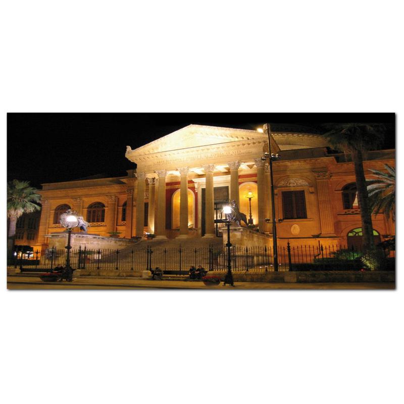 Lupia - Quadro moderno su Tela Canvas DEEP 65X143 cm, con paesaggi e localismi italiani, per casa, soggiorno, capezzale camera da letto, hotel, ufficio, PALERMO - TEATRO MASSIMO               del brand Lupia, categoria: Arredo e decorazioni > Quadri e Tele > Quadri cittÃ  e Localismi, disponibile su Vorreishop.