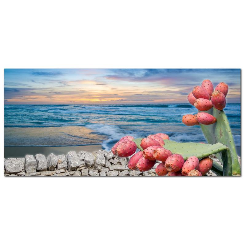 Lupia - Quadro moderno su Tela Canvas DEEP 65X143 cm, con paesaggi e localismi italiani, per casa, soggiorno, capezzale camera da letto, hotel, ufficio, SICILIA - PAESAGGIO TIPICO SUD ALBA    del brand Lupia, categoria: Arredo e decorazioni > Quadri e Tele > Quadri cittÃ  e Localismi, disponibile su Vorreishop.