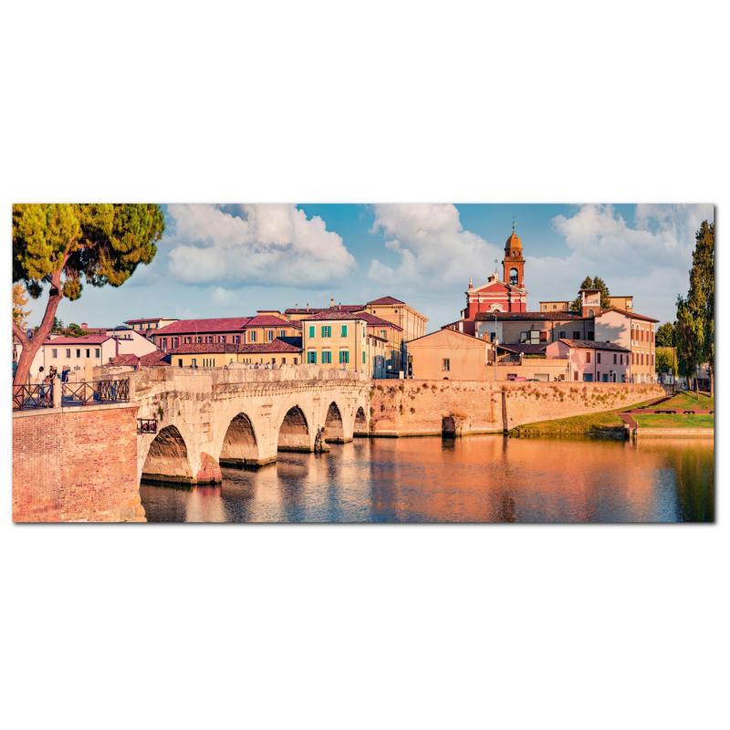 Lupia - Quadro moderno su Tela Canvas DEEP 65X143 cm, con paesaggi e localismi italiani, per casa, soggiorno, capezzale camera da letto, hotel, ufficio, RIMINI - PONTE DI TIBERIO              del brand Lupia, categoria: Arredo e decorazioni > Quadri e Tele > Quadri cittÃ  e Localismi, disponibile su Vorreishop.