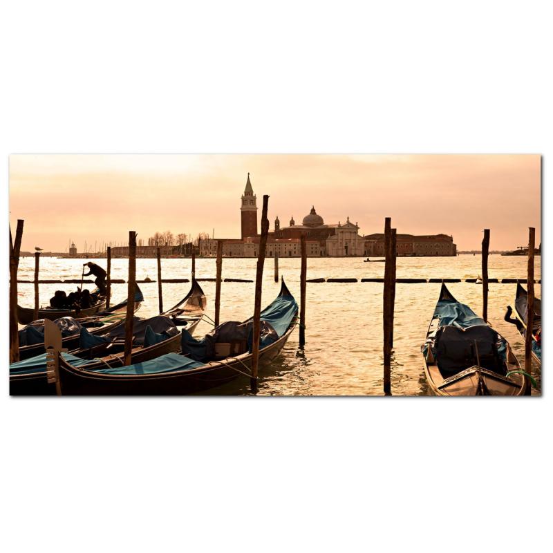 Lupia - Quadro moderno su Tela Canvas DEEP 65X143 cm, con paesaggi e localismi italiani, per casa, soggiorno, capezzale camera da letto, hotel, ufficio, VENEZIA - GONDOLE - ISOLA SAN GIORGIO  del brand Lupia, categoria: Arredo e decorazioni > Quadri e Tele > Quadri cittÃ  e Localismi, disponibile su Vorreishop.