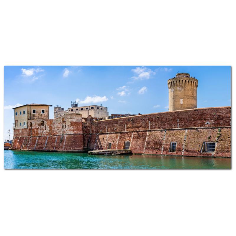 Lupia - Quadro moderno su Tela Canvas DEEP 65X143 cm, con paesaggi e localismi italiani, per casa, soggiorno, capezzale camera da letto, hotel, ufficio, LIVORNO - FORTEZZA VECCHIA             del brand Lupia, categoria: Arredo e decorazioni > Quadri e Tele > Quadri cittÃ  e Localismi, disponibile su Vorreishop.