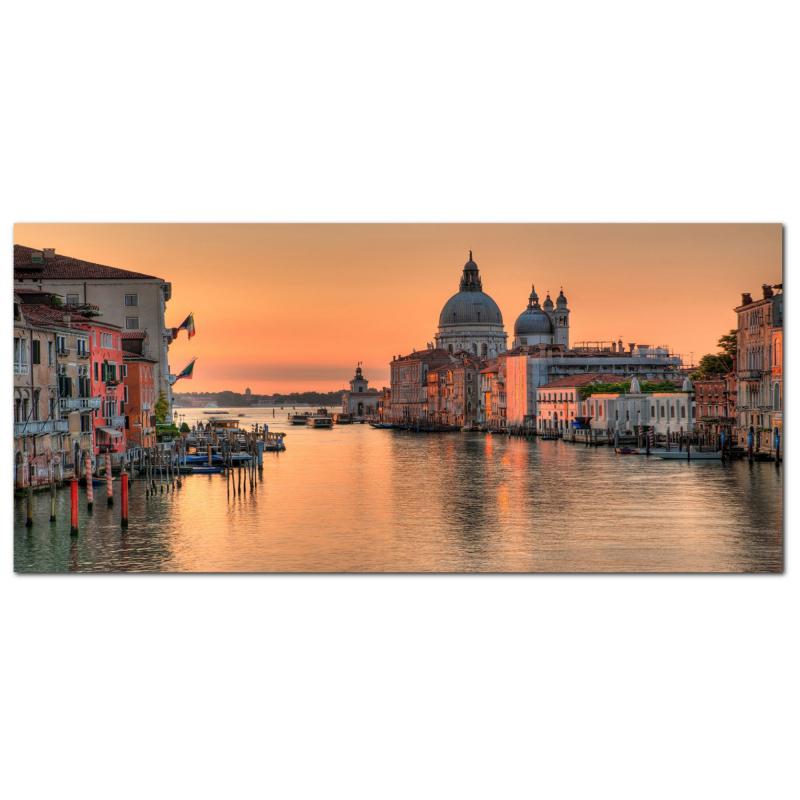Lupia - Quadro moderno su Tela Canvas DEEP 65X143 cm, con paesaggi e localismi italiani, per casa, soggiorno, capezzale camera da letto, hotel, ufficio, VENEZIA - CHIESA DELLA SALUTE TWILIGHT del brand Lupia, categoria: Arredo e decorazioni > Quadri e Tele > Quadri cittÃ  e Localismi, disponibile su Vorreishop.