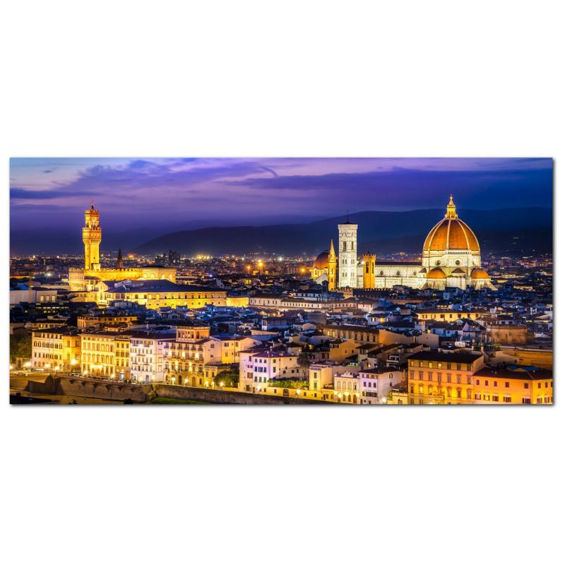 Lupia - Quadro moderno su Tela Canvas DEEP 65X143 cm, con paesaggi e localismi italiani, per casa, soggiorno, capezzale camera da letto, hotel, ufficio, FIRENZE - PANORAMA TWILIGHT            del brand Lupia, categoria: Arredo e decorazioni > Quadri e Tele > Quadri cittÃ  e Localismi, disponibile su Vorreishop.