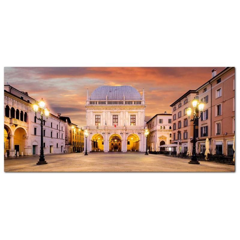 Lupia - Quadro moderno su Tela Canvas DEEP 65X143 cm, con paesaggi e localismi italiani, per casa, soggiorno, capezzale camera da letto, hotel, ufficio, BRESCIA - PALAZZO DELLA LOGGIA         del brand Lupia, categoria: Arredo e decorazioni > Quadri e Tele > Quadri cittÃ  e Localismi, disponibile su Vorreishop.