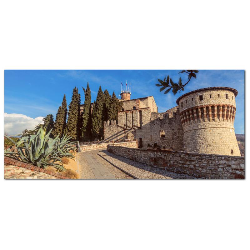 Lupia - Quadro moderno su Tela Canvas DEEP 65X143 cm, con paesaggi e localismi italiani, per casa, soggiorno, capezzale camera da letto, hotel, ufficio, BRESCIA - CASTELLO MEDIEVALE           del brand Lupia, categoria: Arredo e decorazioni > Quadri e Tele > Quadri cittÃ  e Localismi, disponibile su Vorreishop.