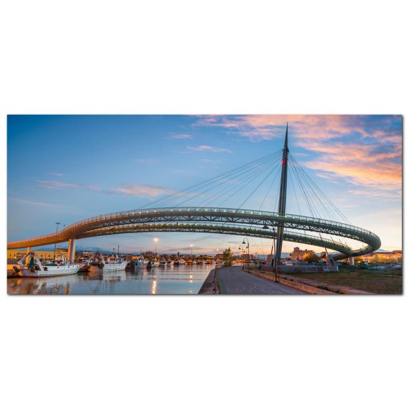 Lupia - Quadro moderno su Tela Canvas DEEP 65X143 cm, con paesaggi e localismi italiani, per casa, soggiorno, capezzale camera da letto, hotel, ufficio, PESCARA - PONTE DEL MARE               del brand Lupia, categoria: Arredo e decorazioni > Quadri e Tele > Quadri cittÃ  e Localismi, disponibile su Vorreishop.