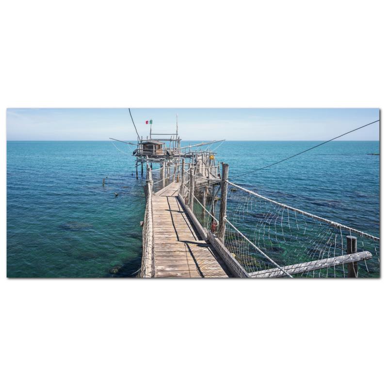 Lupia - Quadro moderno su Tela Canvas DEEP 65X143 cm, con paesaggi e localismi italiani, per casa, soggiorno, capezzale camera da letto, hotel, ufficio, PESCARA - COSTA TRABOCCO               del brand Lupia, categoria: Arredo e decorazioni > Quadri e Tele > Quadri cittÃ  e Localismi, disponibile su Vorreishop.