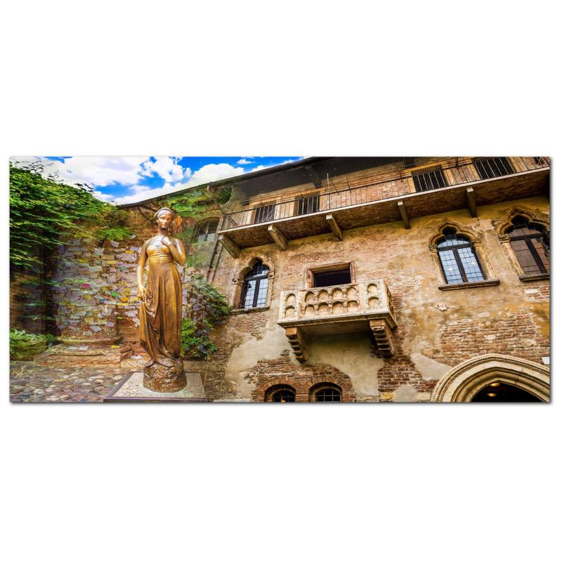 Lupia - Quadro moderno su Tela Canvas DEEP 65X143 cm, con paesaggi e localismi italiani, per casa, soggiorno, capezzale camera da letto, hotel, ufficio, VERONA - BALCONE GIULIETTA             del brand Lupia, categoria: Arredo e decorazioni > Quadri e Tele > Quadri cittÃ  e Localismi, disponibile su Vorreishop.