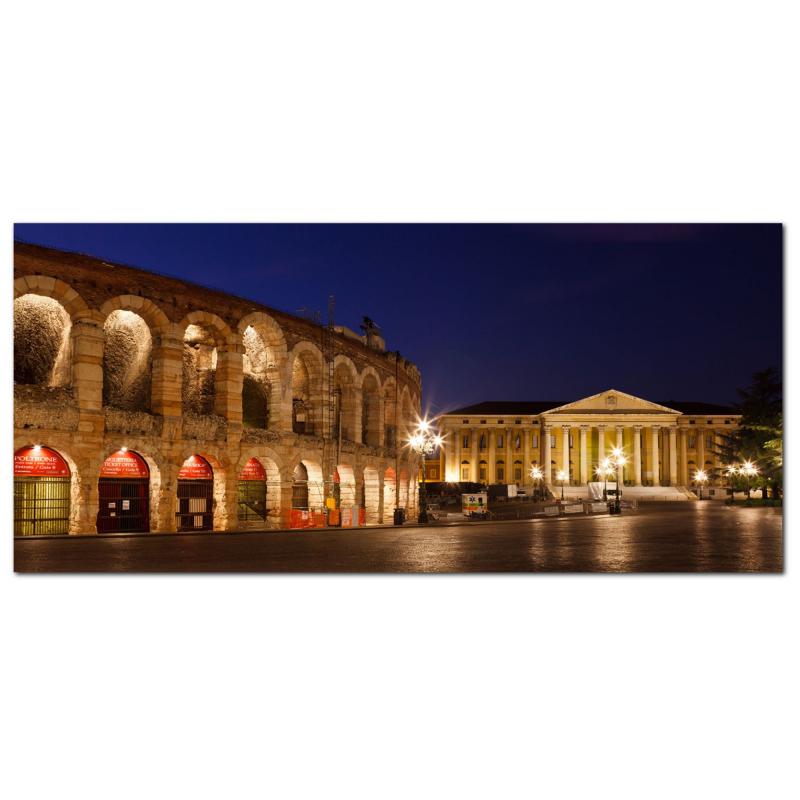 Lupia - Quadro moderno su Tela Canvas DEEP 65X143 cm, con paesaggi e localismi italiani, per casa, soggiorno, capezzale camera da letto, hotel, ufficio, VERONA - ANFITEATRO NOTTE              del brand Lupia, categoria: Arredo e decorazioni > Quadri e Tele > Quadri cittÃ  e Localismi, disponibile su Vorreishop.