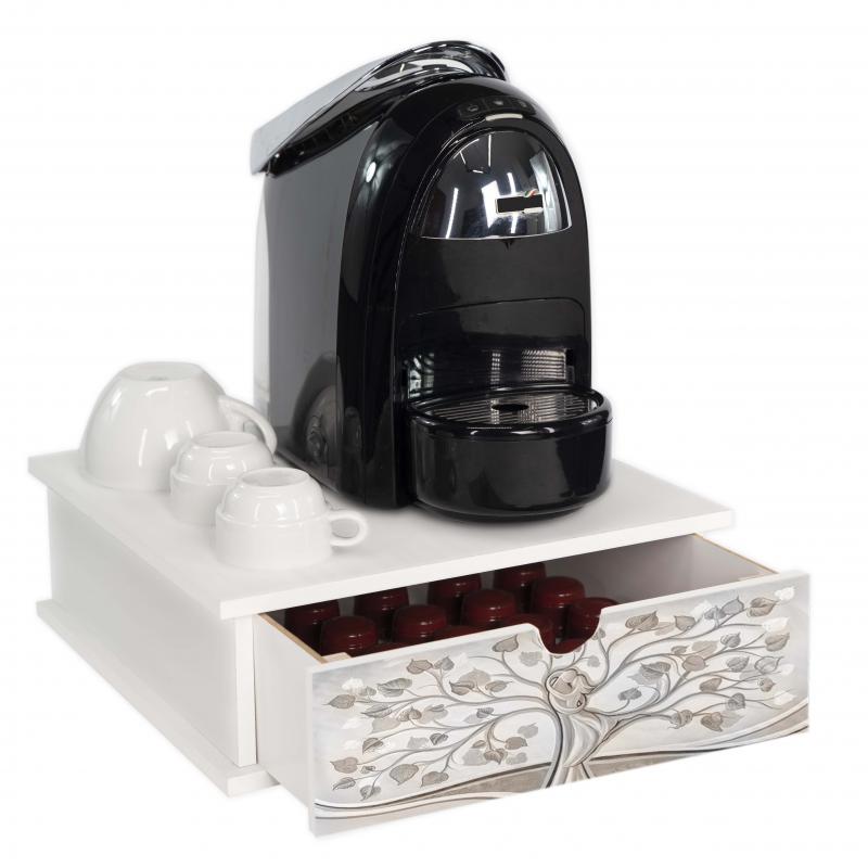 Contenitore Porta Capsule e Cialde caffÃ¨ Cassetto ORGANIZER White ALBERO ABBRACCIO 33x33 cm in legno per casa, cucina, angolo bar ufficio del brand Lupia, categoria: Tavola e cucina > Portapane, Contenitori e Organizer > Organizer, disponibile su Vorreishop.