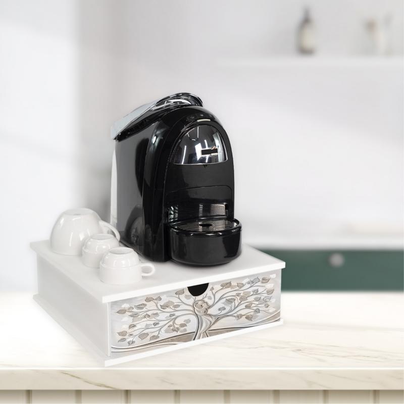 Contenitore Porta Capsule e Cialde caffÃ¨ Cassetto ORGANIZER White ALBERO ABBRACCIO 33x33 cm in legno per casa, cucina, angolo bar ufficio del brand Lupia, categoria: Tavola e cucina > Portapane, Contenitori e Organizer > Organizer.