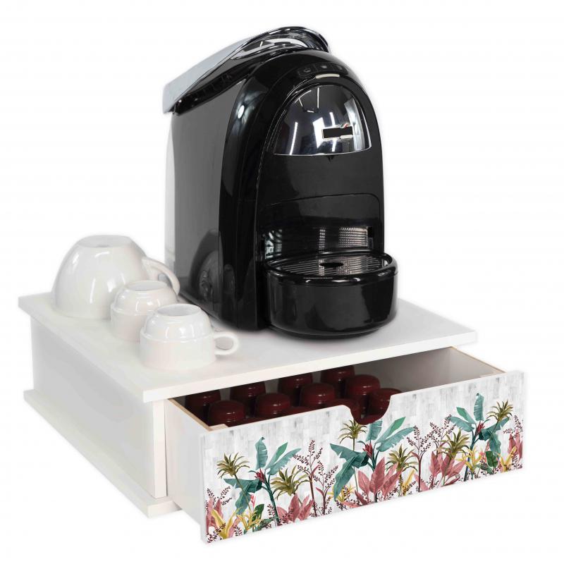 Contenitore Porta Capsule e Cialde caffÃ¨ Cassetto ORGANIZER White BANANA LEAVES GREY 33x33 cm in legno per casa, cucina, angolo bar ufficio del brand Lupia, categoria: Tavola e cucina > Portapane, Contenitori e Organizer > Organizer, disponibile su Vorreishop.