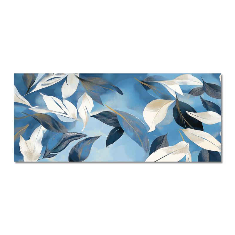 Lupia - Quadro moderno Canvas World SKY LEAVES, Stampa su Tela PVC, Telaio in Fibra di Legno, Foglie nei toni del blu, 52x122 cm, per soggiorno capezzale camera da letto, ufficio del brand Lupia, categoria: Arredo e decorazioni > Quadri e Tele > Quadri su tela, disponibile su Vorreishop.
