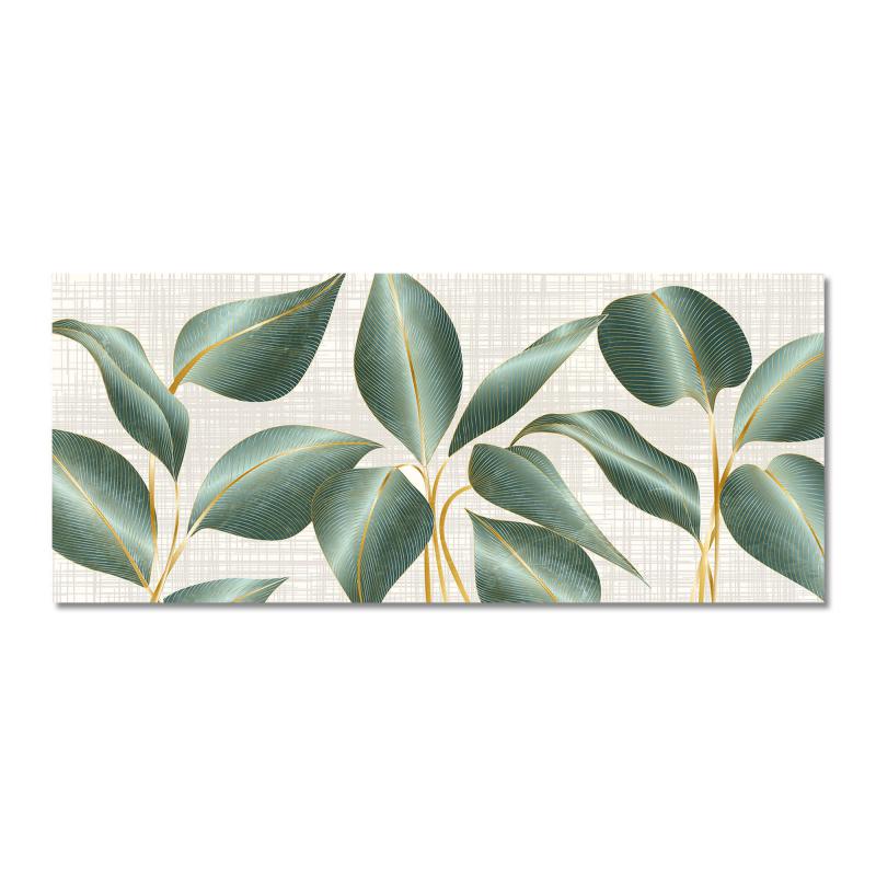 Lupia - Quadro moderno Canvas World LEAVES GREEN & GOLD, Stampa su Tela PVC, Telaio in Fibra di Legno, effetto marmo, 52x122 cm, per soggiorno capezzale camera da letto, ufficio del brand Lupia, categoria: Arredo e decorazioni > Quadri e Tele > Quadri su tela, disponibile su Vorreishop.