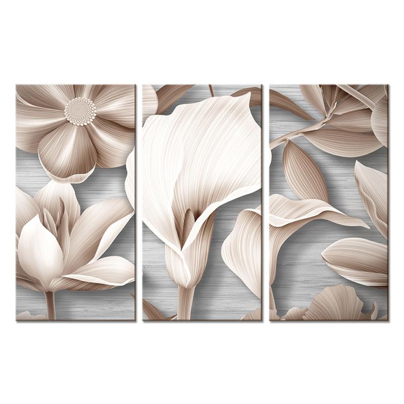 Quadro Moderno 3 pezzi stampa su tela GRANDE QUADRO 122x180 cm FLOWERS GRAPHICS MIX, per soggiorno, capezzale camera da letto, ufficio del brand Lupia, categoria: Arredo e decorazioni > Quadri e Tele > Grandi Quadri, disponibile su Vorreishop.