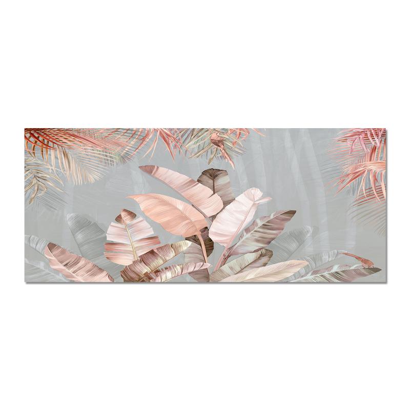 Quadro Moderno su tela materica a rilievo PICTURES con stampa PINK LEAVES 52x122 cm, foglie tropicali rosa, per soggiorno, capezzale camera da letto, ufficio, hotel del brand Lupia, categoria: Arredo e decorazioni > Quadri e Tele > Quadri su tela, disponibile su Vorreishop.