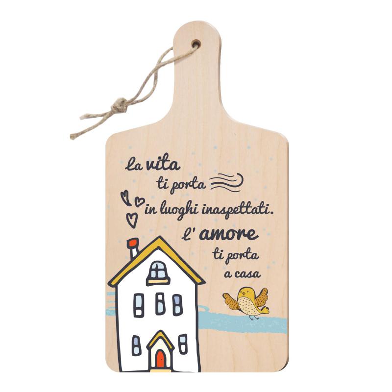 Lupia - Tagliere Decorativo con Manico, Frasi e disegni a Tema, colorato, Souvenir Artigianale, Appendibile in Cucina, Made in Italy, Legno multistrato del brand Lupia, categoria: Idee regalo e bomboniere > Bomboniere > Bomboniere Taglieri decorativi, disponibile su Vorreishop.