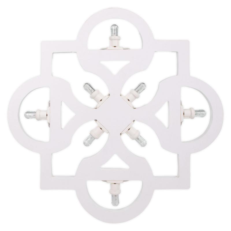 Lampada da parete in Legno LUMINARIA SAN ROCCO 49x49 cm decorazione d'arredo pugliese 8 lampadine colorate del brand Lupia, categoria: Artigianato salentino > Luminarie Salentine > Luminaria, disponibile su Vorreishop.