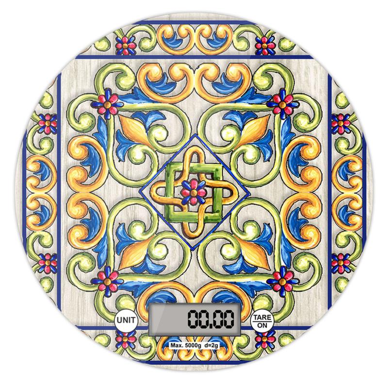 Lupia - Bilancia Digitale da Cucina in Vetro Temperato decorato MAIOLICA BEIGE D.18,5 cm, Idea Regalo con scatola bianca, Display LED, Design Elegante Bomboniera, batteria CR2032, Made in Italy del brand Lupia, categoria: Tavola e cucina > Accessori per la Cucina > Bilance Digitali, disponibile su Vorreishop.