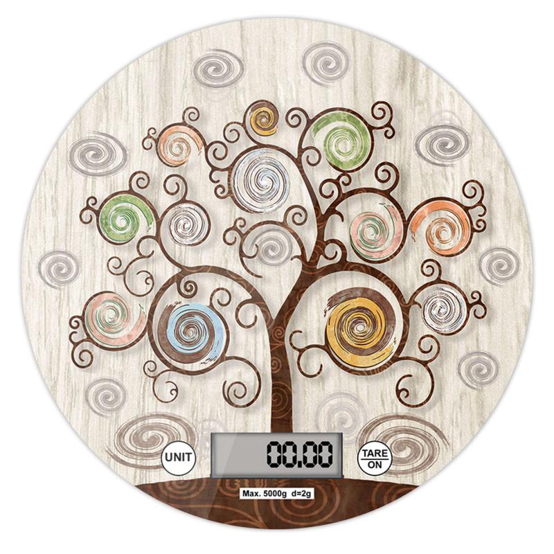Lupia - Bilancia Digitale da Cucina in Vetro Temperato decorato TREE Albero della Vita D.18,5 cm, Idea Regalo scatola bianca, Display LED, Design Elegante Bomboniera, batteria CR2032, Made in Italy del brand Lupia, categoria: Tavola e cucina > Accessori per la Cucina > Bilance Digitali, disponibile su Vorreishop.