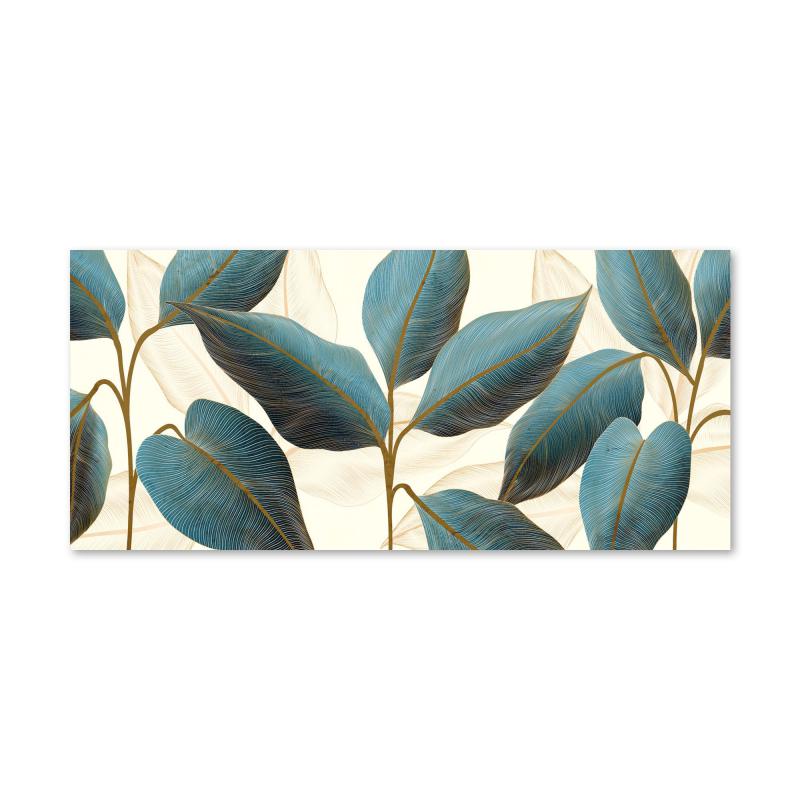 Lupia - Quadro moderno su Tela Canvas DEEP 65x143 cm BLUE FLOWERS, Tela Cotone, Stampa, Made in Italy, Telaio in Legno, casa, soggiorno, capezzale camera da letto, hotel, ufficio del brand Lupia, categoria: Arredo e decorazioni > Quadri e Tele > Quadri su tela, disponibile su Vorreishop.