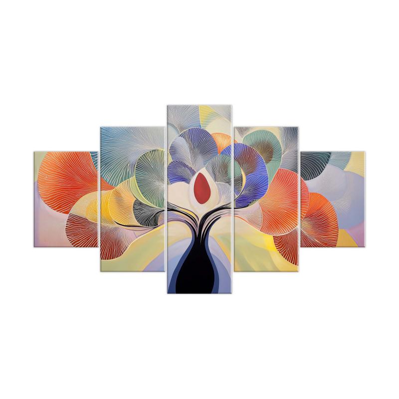 Lupia - Quadro Moderno VOGUE 66x115 cm TREE GRAND LEAVES a 5 Pezzi, Stampe Artistiche modulari albero della vita, Pannelli Legno Ecologico MDF, Pronti da Appendere Soggiorno e Camera da letto Ufficio del brand Lupia, categoria: Arredo e decorazioni > Quadri e Tele > Quadri a pannelli, disponibile su Vorreishop.