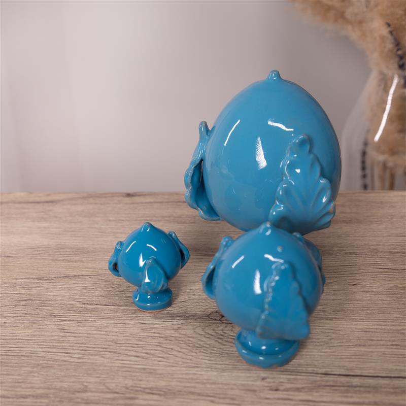 PUMO colorato BLU Salentino Chiuso NEW decorazione in ceramica tipica pugliese - Piccolo H 9 cm del brand Lupia, categoria: Idee regalo e bomboniere > Oggettistica > Statuette Ceramica, disponibile su Vorreishop.