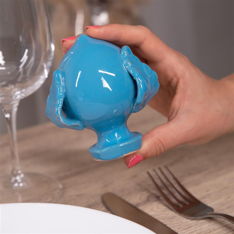 PUMO colorato BLU Salentino Chiuso NEW decorazione in ceramica tipica pugliese - Piccolo H 9 cm del brand Lupia, categoria: Idee regalo e bomboniere > Oggettistica > Statuette Ceramica, disponibile su Vorreishop.